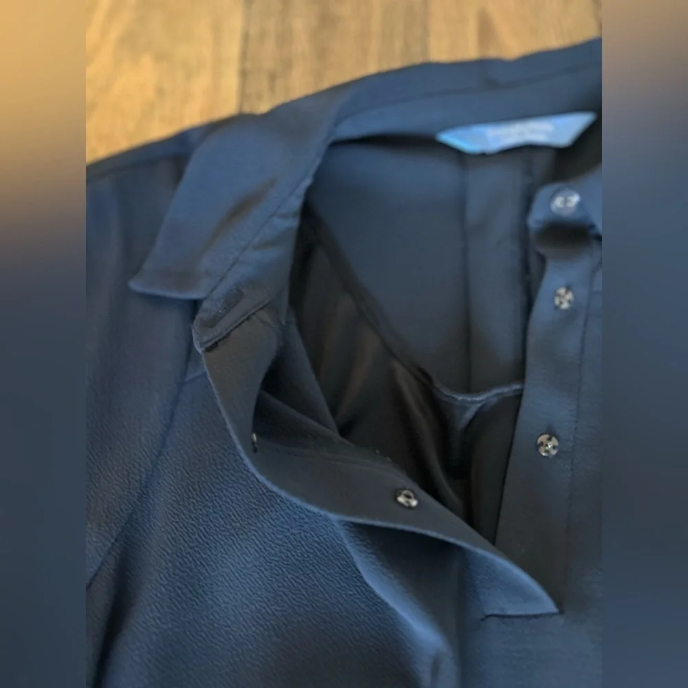 💖5 for $50💖SIMPLY VERA WANG Navy Blue Mini Shirt Dress Collard Belted Lined